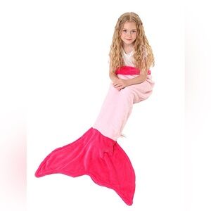 Pink Mermaid Tail Blanket for Kids